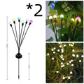 Solar-powered garden ground light with multiple LED heads and automatic dusk-to-dawn operation