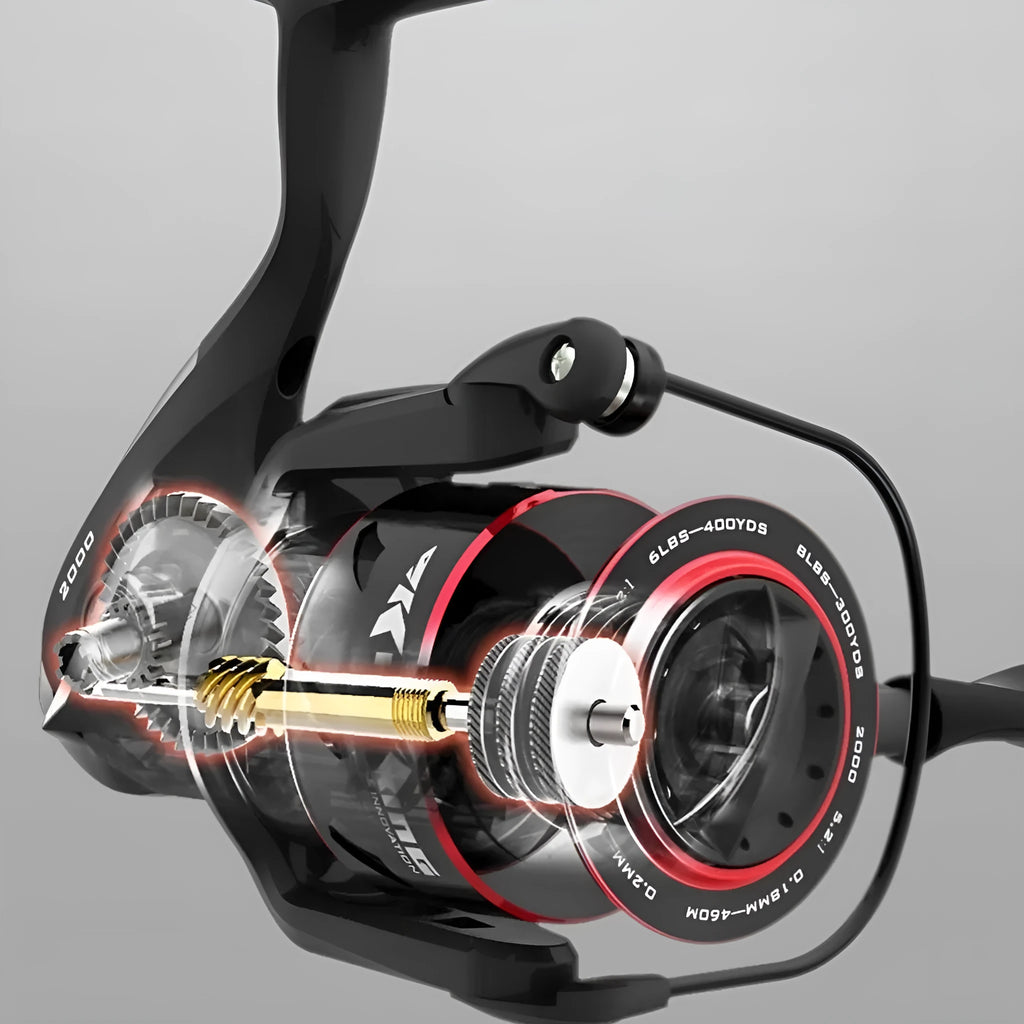 All-metal spinning fishing reel paired with telescopic fishing rod combo for lure fishing
