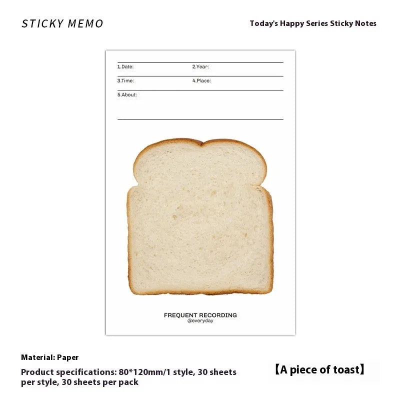 Today's Happy Series sticky notes pad in one of four colour themes, showing 120x80mm size.