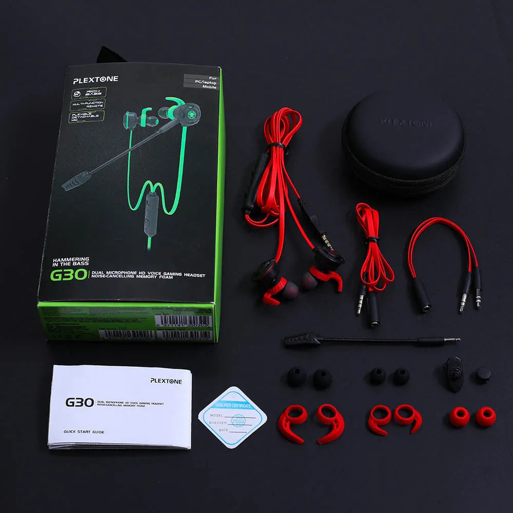 Shuangmai black wired in-ear computer gaming headset with short cable
