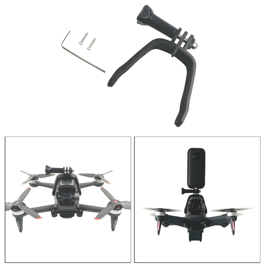 3D-printed hard plastic action camera expansion bracket with soft sponge layer for drone mounting