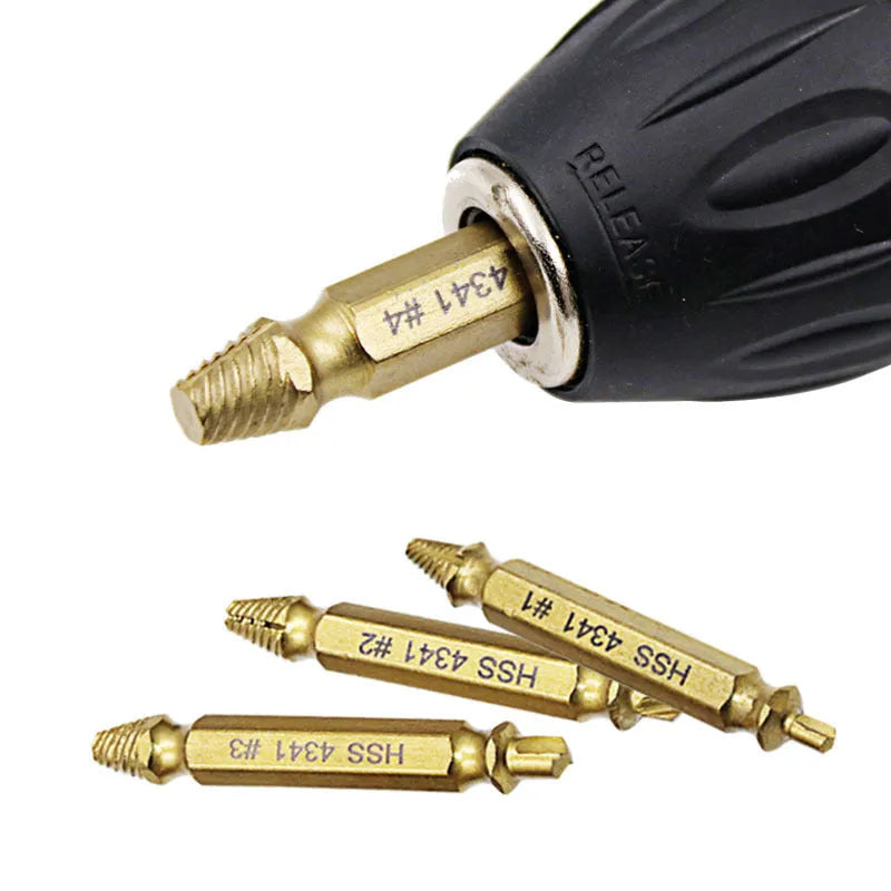 4341 high-speed steel screw extractor set for removing broken bolts and nails