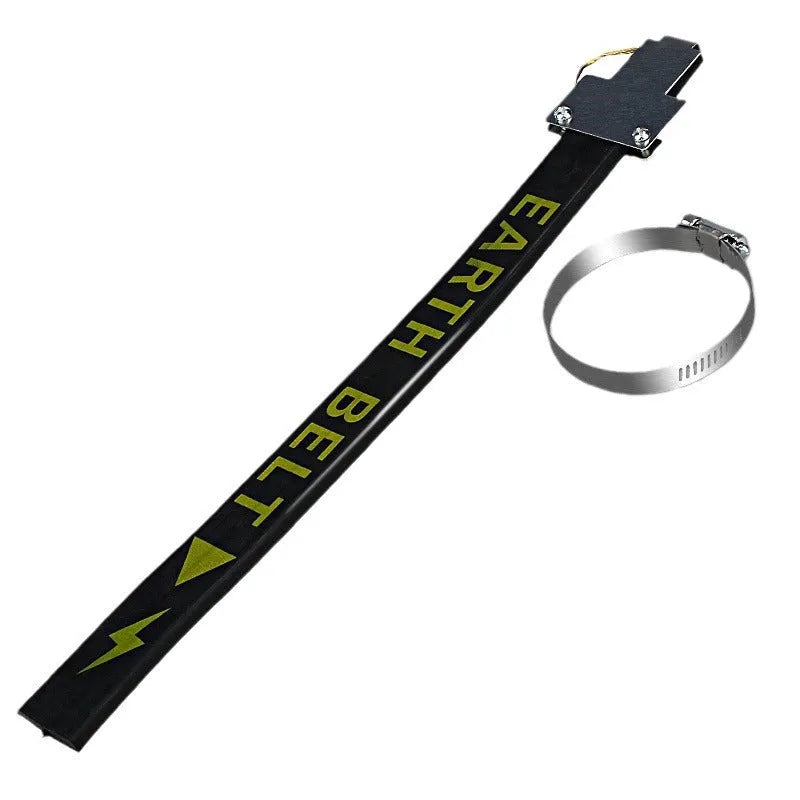 Black car electrostatic belt with 370mm copper wire grounding chain for vehicle static discharge