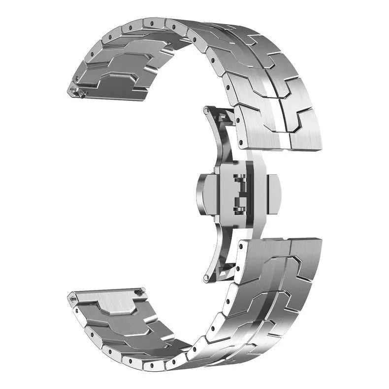 Stainless steel watch band in black and silver for Samsung Galaxy Watch with 20mm and 22mm universal size options