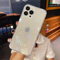 Transparent silicone iPhone case with laser colourful love and butterfly pattern design