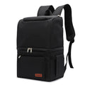 Blue double-layer insulated picnic backpack with shoulder straps and 22-litre capacity.