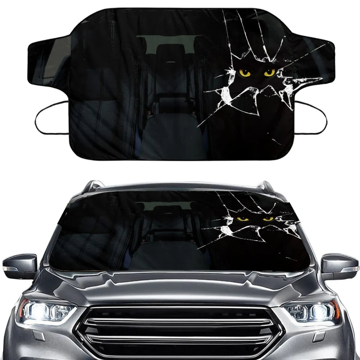 Car snow protection front gear cover with aluminium fabric measuring 130 by 70 centimetres