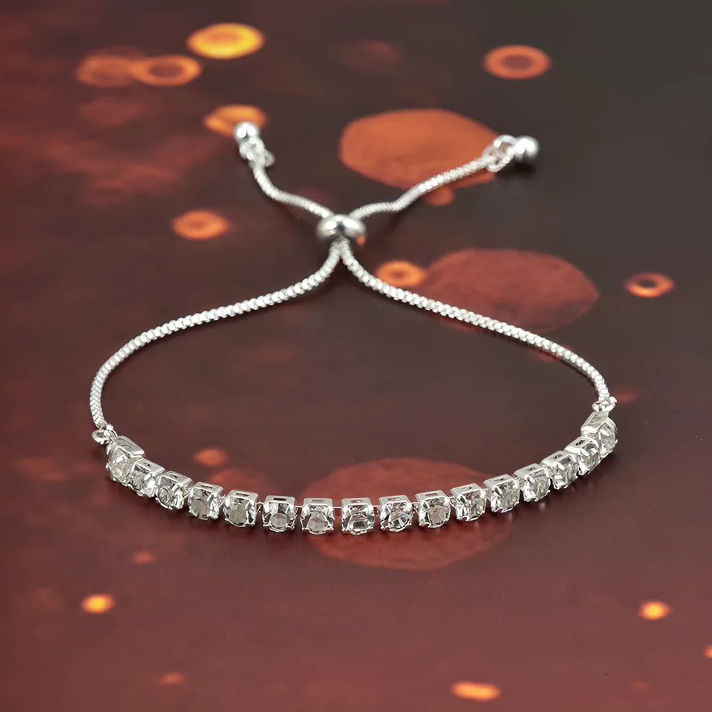 Metal micro-studded claw chain simple bracelet in electroplated finish, unisex design