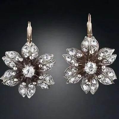 Silver electroplated alloy earrings with retro fashion styling for women
