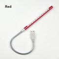 USB aluminium alloy spiral desk night light in silver finish showing 420mm length
