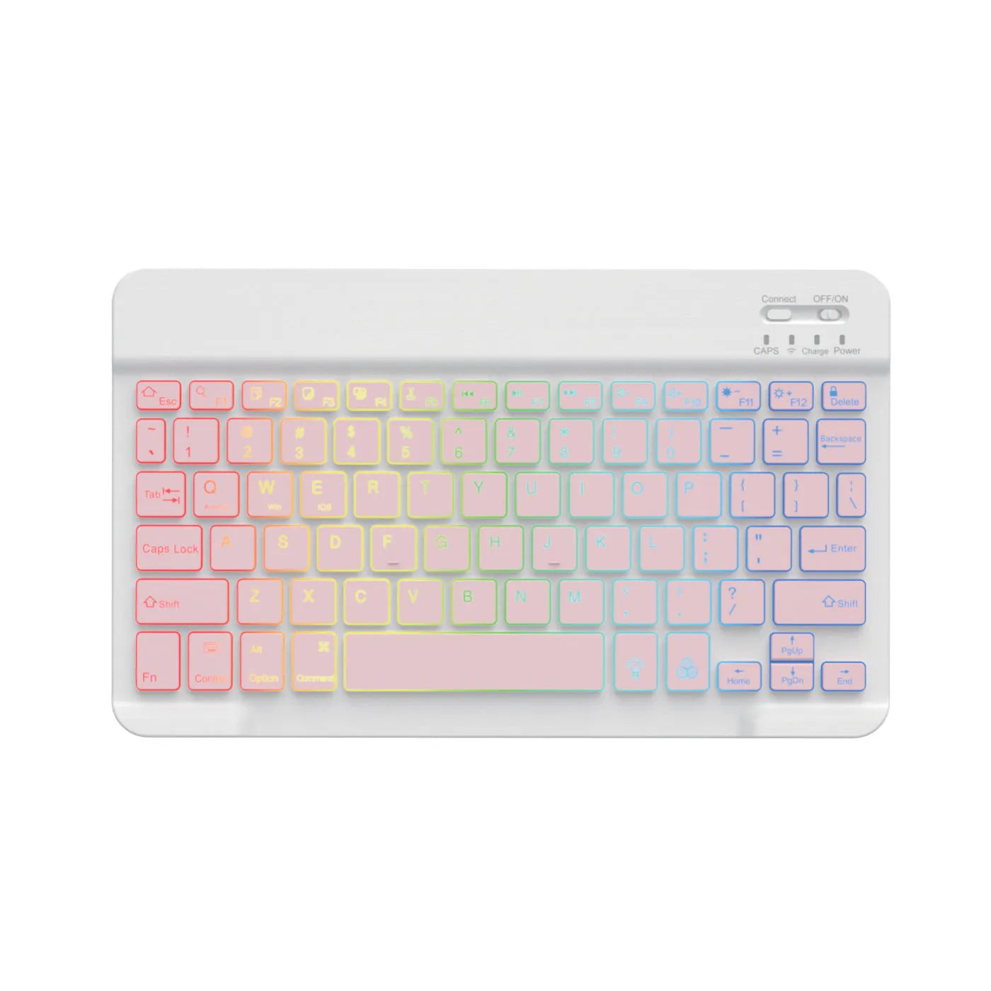 10-inch Bluetooth wireless keyboard with colourful backlight for tablet and mobile phone