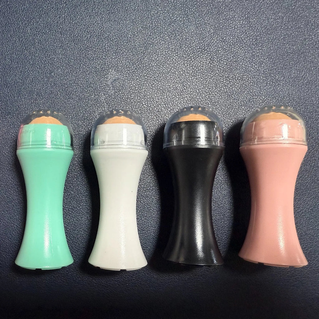 Volcanic stone reusable facial roller for oily skin control in four colours