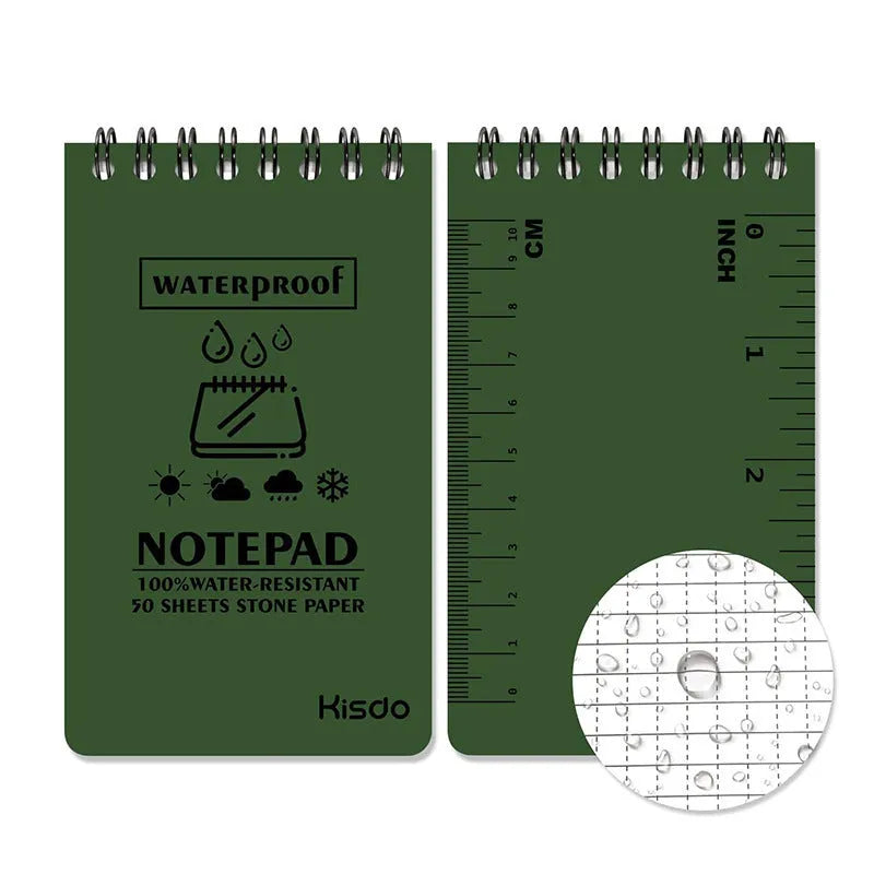 A5 waterproof spiral notepad with stone paper pages in six colour options