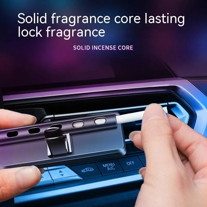 Black automobile aromatherapy air outlet light with USB cable and fragrance sticks