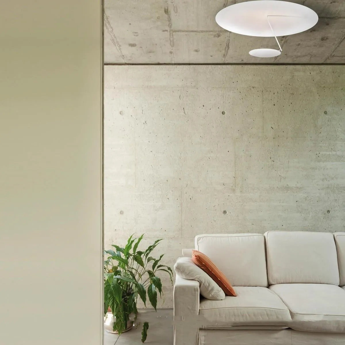 50cm iron ceiling lamp with LED warm light in all white or white gold finish