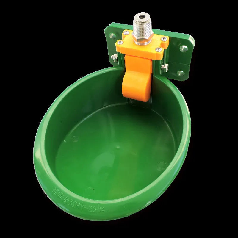 Green plastic water nozzle auto drink bowl for pigs and sheep livestock