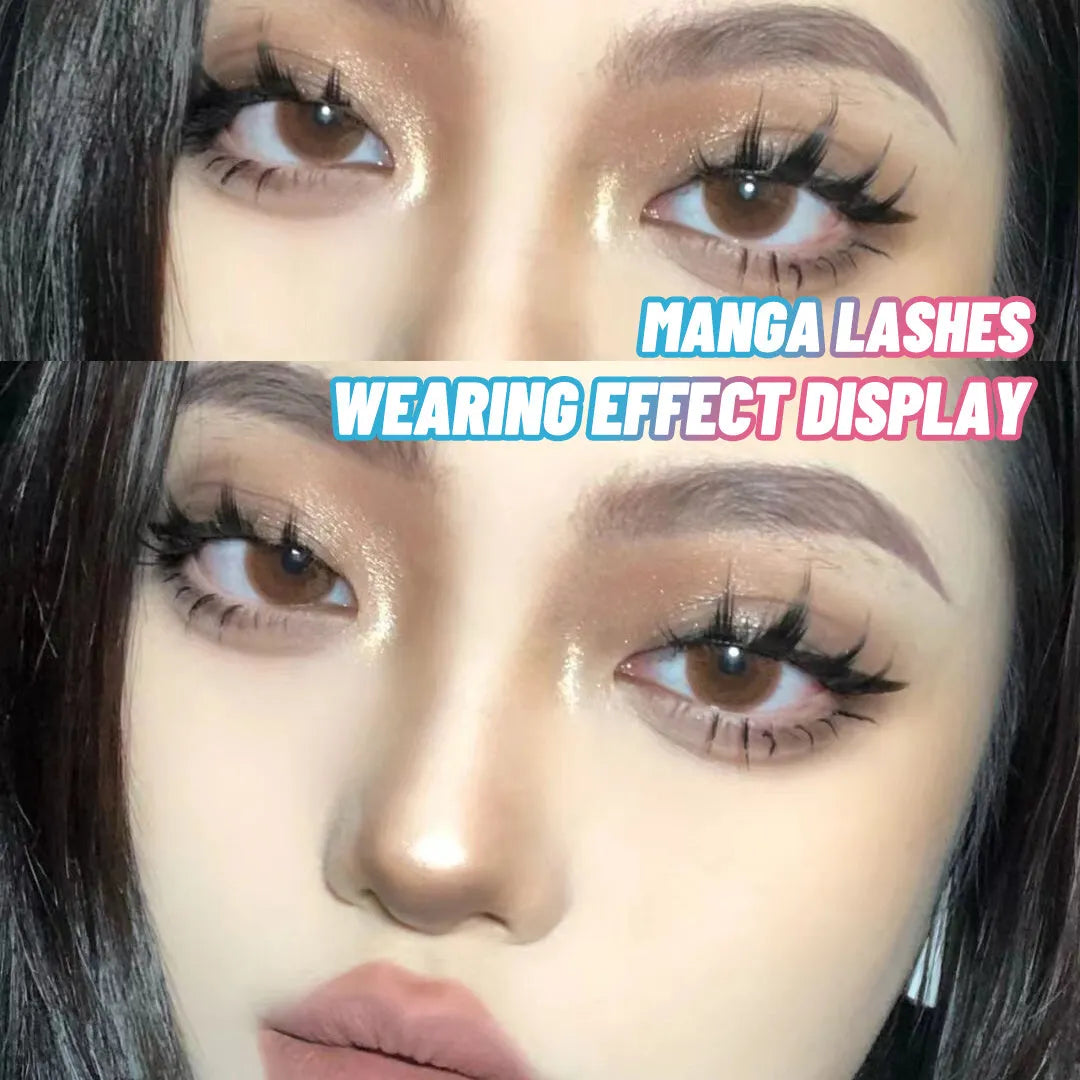 Set of 5 pairs natural wispy false eyelashes in three styles 007 008 009 for manga anime cosplay Korean makeup