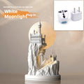 White composite gypsum table lamp with regular style design for bedroom night light use
