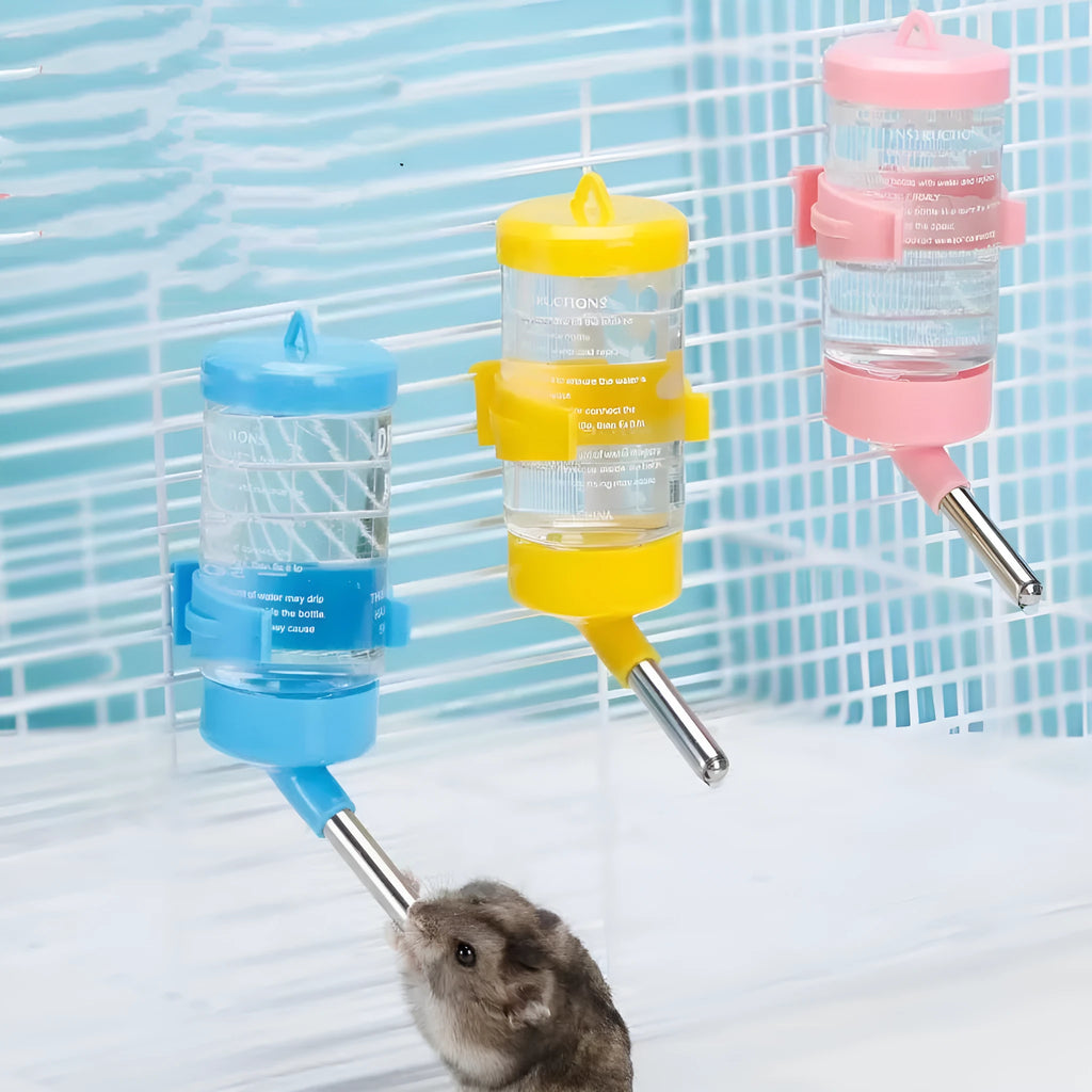 Ball kettle leak-proof plastic water feeder for small pets in green, showing the drinking valve.