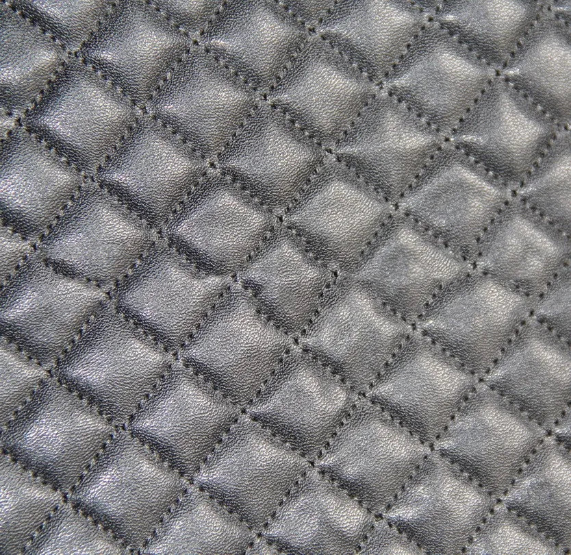 Black quilted PU automotive seat cover with polyester composite backing on car seat