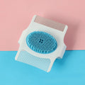 Blue multifunctional dog grooming comb for hair removal, massage, and flea control measuring 8.5cm long