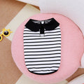 Striped cotton T-shirt and skirt set for dogs in summer casual pet clothing