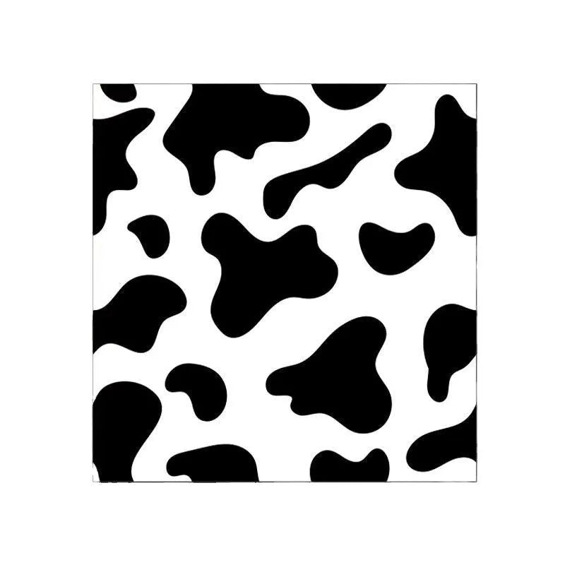 Nylon cosmetic bag with cartoon cat design showing animal print pattern and size options