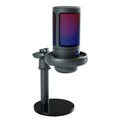 RGB condenser microphone for live streaming in black, white, or pink with 150cm cable
