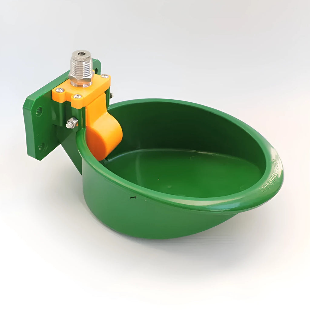 Green plastic water nozzle auto drink bowl for pigs and sheep livestock
