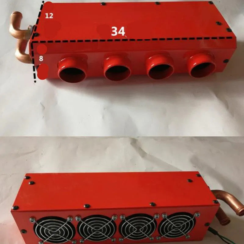 Metal car heater with four-hole copper pipe for 12V/24V vehicles