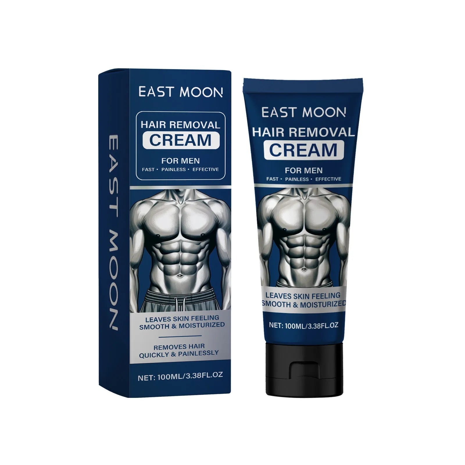 100ml tube of men's mild hair removal cream for beard, armpit, hand, and leg use.