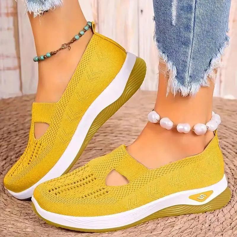 Casual mesh shoes with T-strap design and soft PVC soles in various colours
