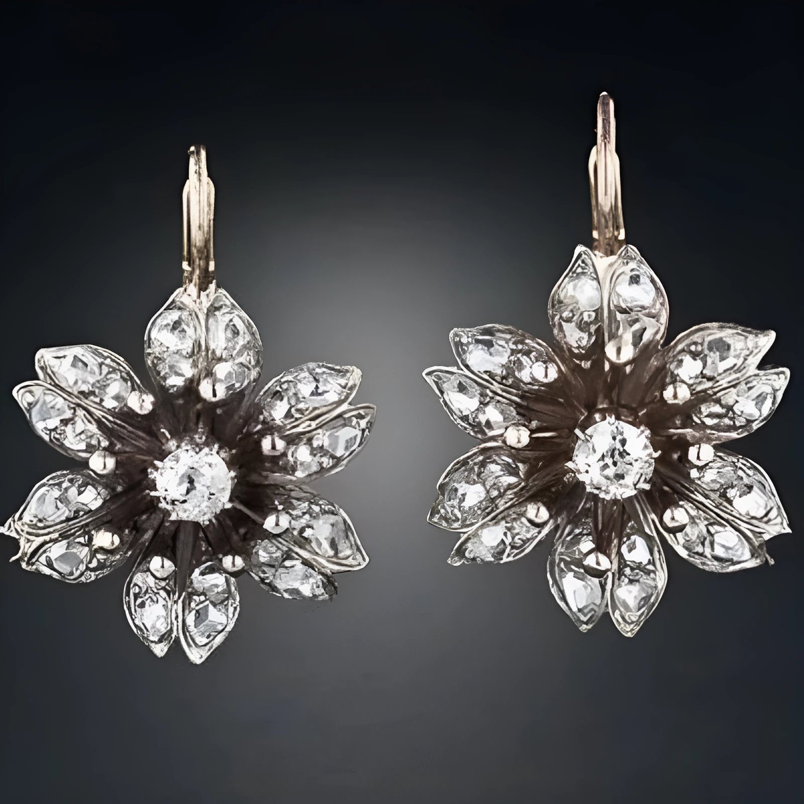 Silver electroplated alloy earrings with retro fashion styling for women