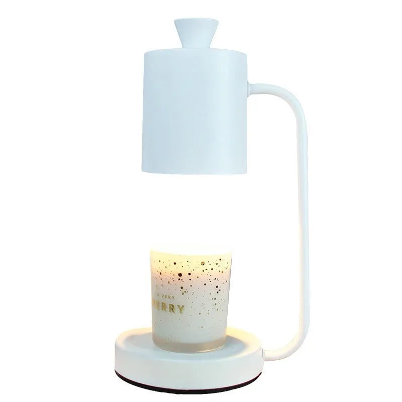 European-style metal aromatherapy wax melting lamp with dimmer switch and white finish