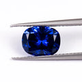 Royal blue heart-shaped gemstone with tiara cut faceting for jewellery making