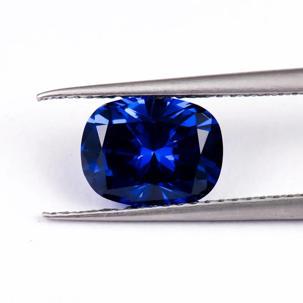 Royal blue heart-shaped gemstone with tiara cut faceting for jewellery making