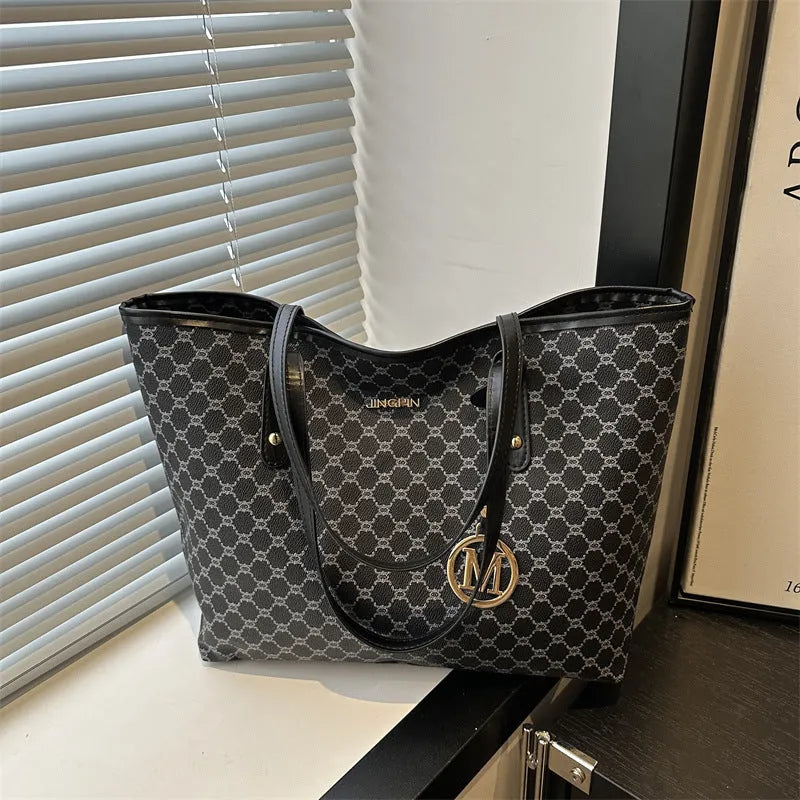 PU leather street trend shoulder bag with sewing thread detail in black, grey, white, or brown colours