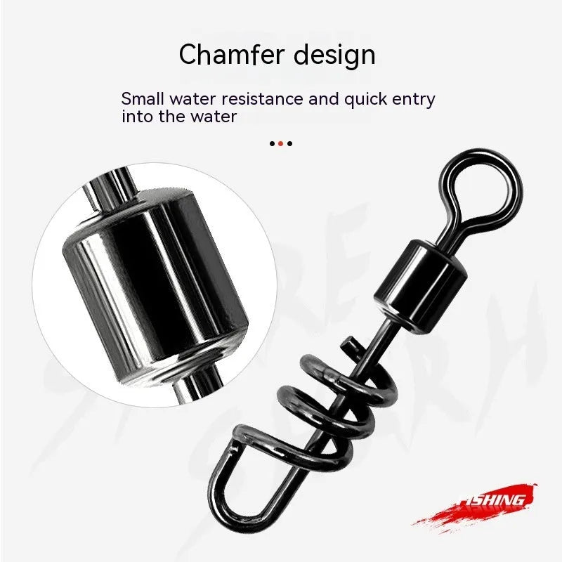 Stainless steel fishing swivel connector with 8-shaped ring and brass split ring