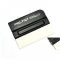 Car vinyl film scraper tool with magnetic head attachment in black and blue deerskin and wool options