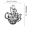 Black wrought iron silhouette wall art with English letters, modern decoration 26cm by 28cm.
