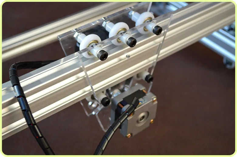 Miniature 3000mw laser engraving machine with a 400mm by 300mm base plate.