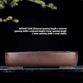 Rectangular purple clay flower pot with handmade finish measuring 60 cm long