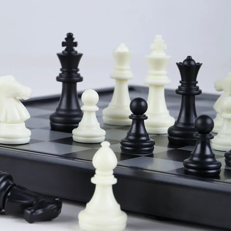 Portable folding ABS plastic chessboard 32cm x 25cm for students and children