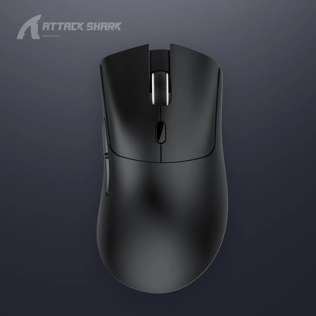 Attack Shark wireless three-mode mouse in black, red or white colours for laptop gaming and office use