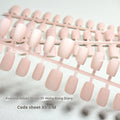 Frosted Velvet Cat's Eye false nails showing Aurora armour design on short ladder shaped PVC nails.