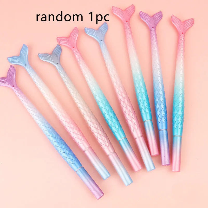 Plastic mermaid cartoon pen with 0.38mm needle-tube writing tip