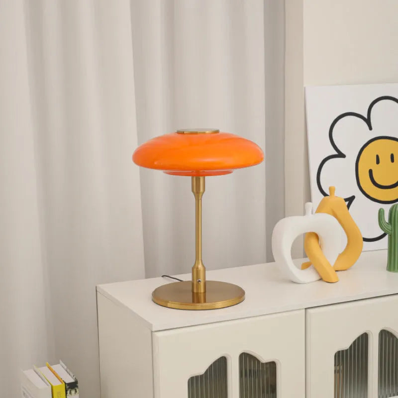 Vintage Korean-style bedside atmosphere light with metal lamp holder in four colour options