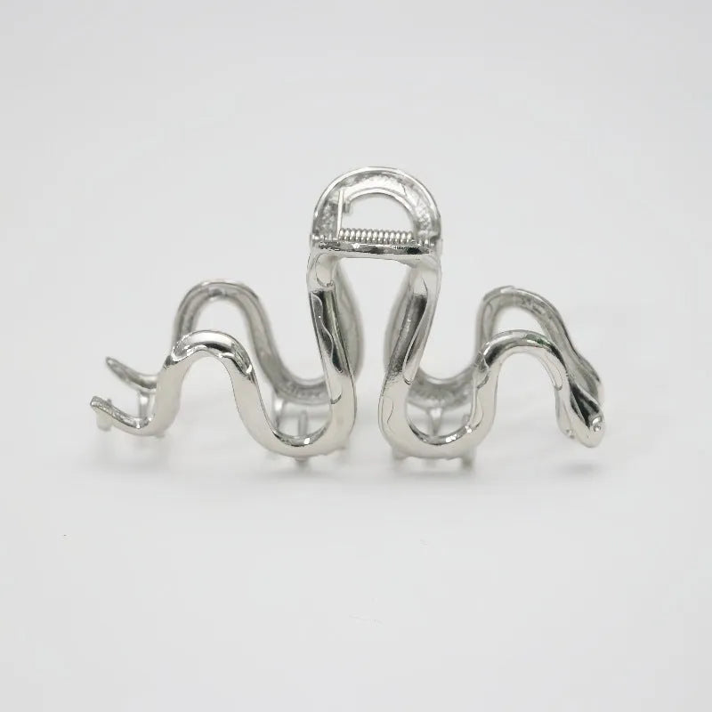 Slytherin serpentine metal hair clip barrette 10.5cm silver gun black electroplated finish