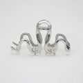 Slytherin serpentine metal hair clip barrette 10.5cm silver gun black electroplated finish