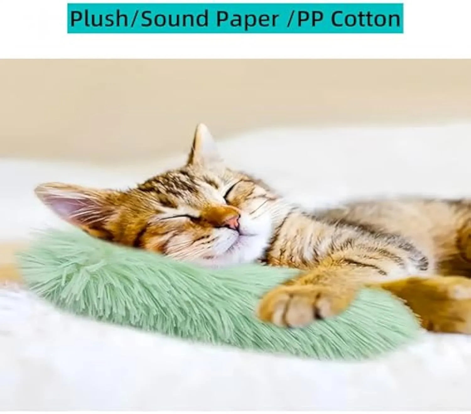 Soft plush cat toy with crinkle sound and catnip stuffing in multiple colour options